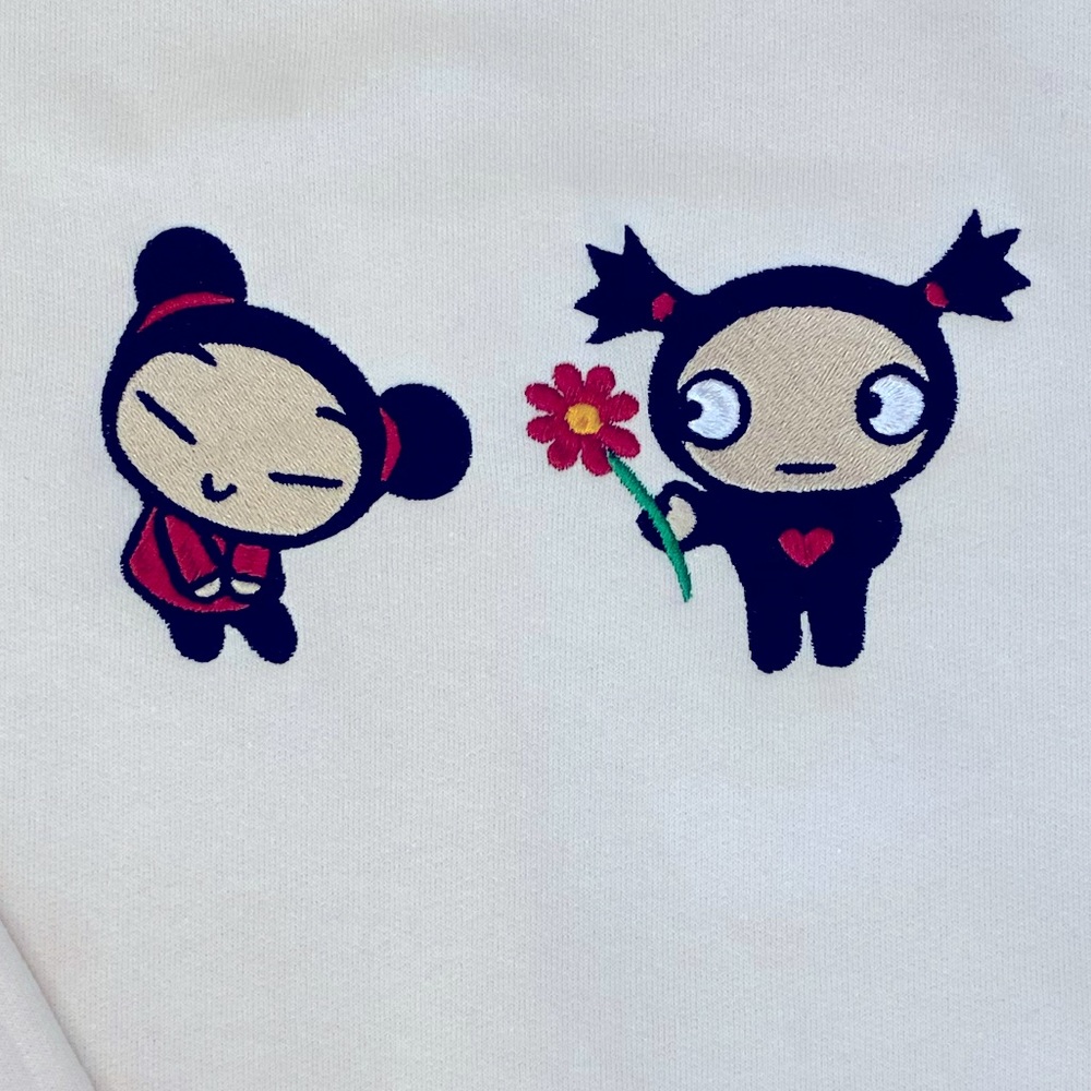 Pucca and Garu Embroidered Sweatshirt